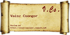 Vaisz Csongor névjegykártya